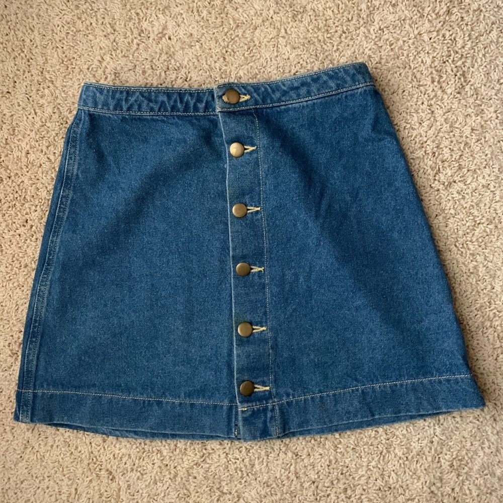 American Apparel Denim Button Skirt